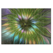 Luminous Fantasy Blume Fraktal Art Schneidebrett (Vorderseite)