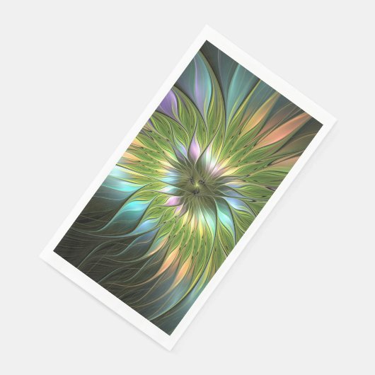 Luminous Fantasy Blume Fraktal Art Serviette (Ecke)