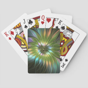 Luminous Fantasy Blume Fraktal Art Spielkarten