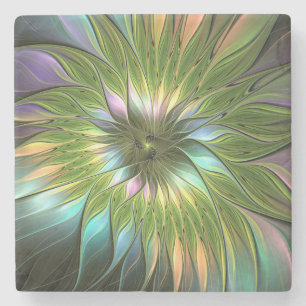 Luminous Fantasy Blume Fraktal Art Steinuntersetzer