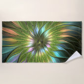 Luminous Fantasy Blume Fraktal Art Strandtuch (Vorderseite)