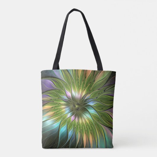 Luminous Fantasy Blume Fraktal Art Tasche (Rückseite)