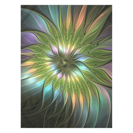 Luminous Fantasy Blume Fraktal Art Tischdecke (Vorderseite)