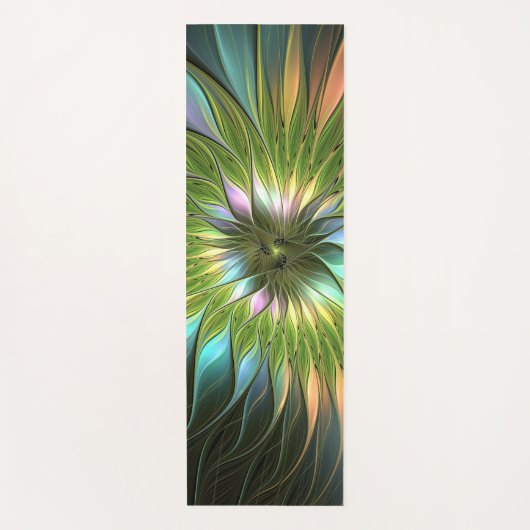 Luminous Fantasy Blume Fraktal Art Yogamatte (Vorderseite)