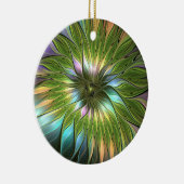 Luminous Fantasy Blume Fraktal Circle Keramik Ornament (Rechts)