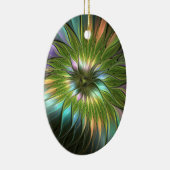 Luminous Fantasy Blume Fraktal Oval Keramik Ornament (Rechts)