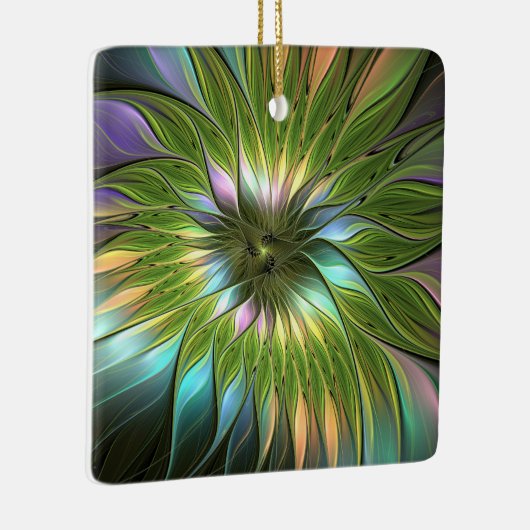 Luminous Fantasy Blume Fraktal Square Keramikornament (Rechts)