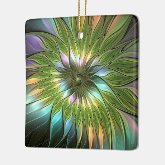 Luminous Fantasy Blume Fraktal Square Keramikornament (Links)