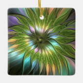 Luminous Fantasy Blume Fraktal Square Keramikornament (Vorderseite)
