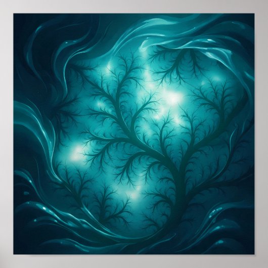 Luminous Flow Fractal Wallpaper and Art Print Poster (Vorne)