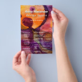 Luminous Flow | Grüne abstrakte Aquarellmalerei  Flyer (Handgriff)
