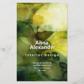 Luminous Flow | Grüne abstrakte Aquarellmalerei Flyer (Hinten)