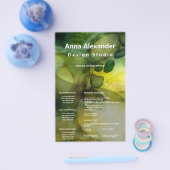 Luminous Flow | Grüne abstrakte Aquarellmalerei Flyer (Einzeln)