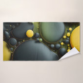 Luminous Fluid Dynamics: Yellow and Green Abstract Badehandtuch (Badehandtuch)