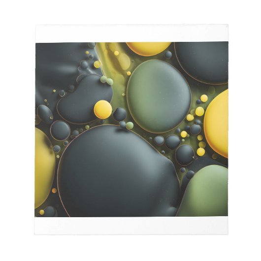 Luminous Fluid Dynamics: Yellow and Green Abstract Notizblock (Vorderseite)