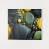 Luminous Fluid Dynamics: Yellow and Green Abstract Wandteppich (Vorderseite (Horizontal))
