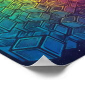 Luminous Geometric Cubist Wall Decor and Art Print Poster (Ecke)