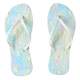 Luminous Gold Floral auf Teigwaren Badesandalen