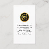 Luminous Gold Handyman Tools Roof Visitenkarte (Rückseite)