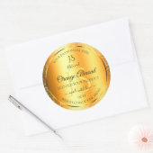 Luminous Gold Orange Funkelnd Glitzer mit Initiale Runder Aufkleber (Umschlag)