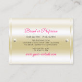 Luminous Gold Pink Lila Glitzer Diamonds Luxus Visitenkarte (Rückseite)