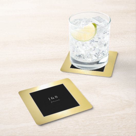 Luminous-Gold-Untersetzer Rechteckiger Pappuntersetzer (Vor Ort)