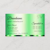 Luminous Green Glamour mit Monogram Stylish Visitenkarte (Rückseite)