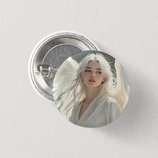 Luminous Guardian - Engel der Silberdämmerung Button (Vorne & Hinten)