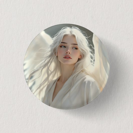 Luminous Guardian - Engel der Silberdämmerung Button (Vorderseite)