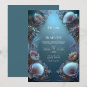 Luminous Ivory Bloom Ethereal Botanical Wedding Einladung (Vorne/Hinten)