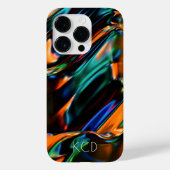 Luminous Liquid Metal Monochrom mit Name Case-Mate iPhone Hülle (Rückseite)