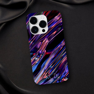 Luminous Liquid Metal Monochrom mit Name Case-Mate iPhone 14 Pro Hülle