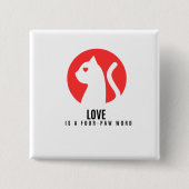 Luminous Love Cat Silhouette Button (Vorderseite)