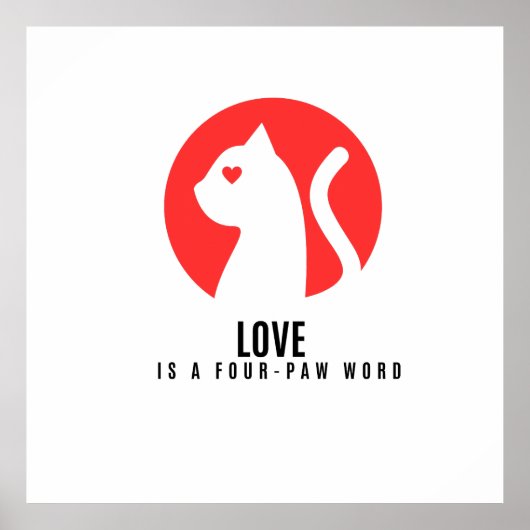 Luminous Love Cat Silhouette Poster (Vorne)