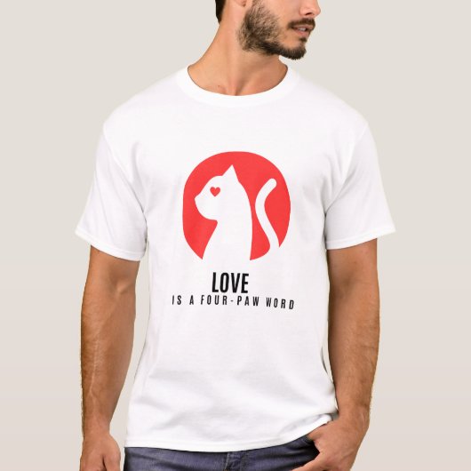 Luminous Love Cat Silhouette T-Shirt (Vorderseite)