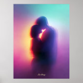 Luminous Lovers – Neon-Silhouette-Romantik-Kunst Poster (Vorne)