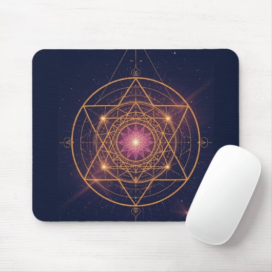 Luminous Mandala of Golden Harmony Mousepad (Mit Mouse)