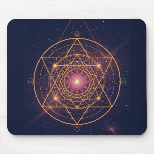 Luminous Mandala of Golden Harmony Mousepad (Vorne)