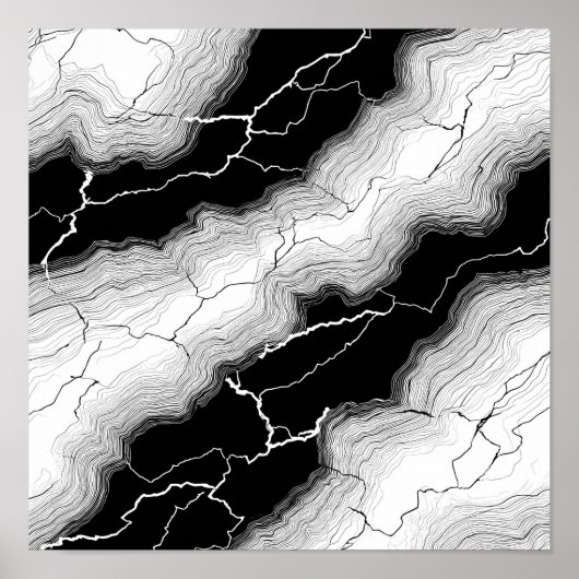 Luminous Molten Flow Decoupage Template Line Art Poster (Vorne)