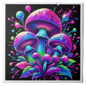 Luminous Mushroom Fantasy Bloom Fliese (Vorderseite)