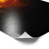 Luminous Orange Rose on Black Velvet – Elegant Flo Fotodruck (Ecke)