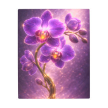 Luminous Orchid Bloom Fantasy Flower Metal Art