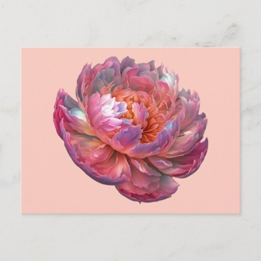Luminous Peony Blossom Postkarte (Vorderseite)