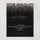 Luminous Platinum Silver Glitzer Eleganter Flyer (Rückseite)