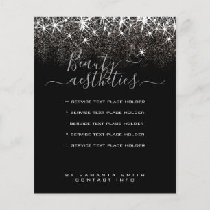 Luminous Platinum Silver Glitzer Eleganter Flyer