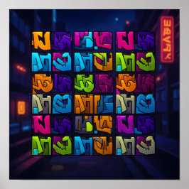 Luminous Pop Art Graffiti Wall Decor Print Poster