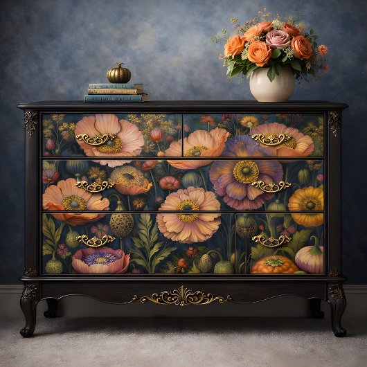 Luminous Poppies Bloom Decoupage Seidenpapier