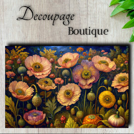 Luminous Poppies Bloom Decoupage Seidenpapier