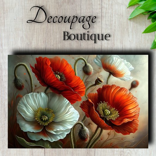 Luminous Poppies Decoupage Seidenpapier
