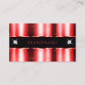 Luminous Red Black Sparkle Jewels Monogram Stylish Visitenkarte (Vorderseite)